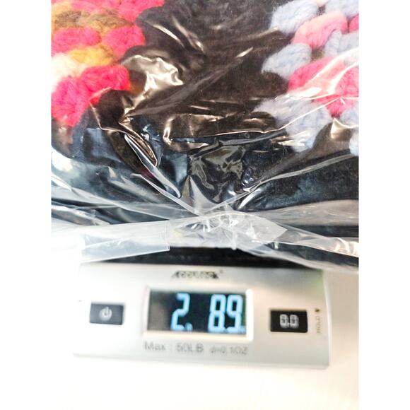 Vintage 70s Granny Square Afghan Crochet Throw Blanket Multicolor 58x45 Crib - Picture 5 of 5